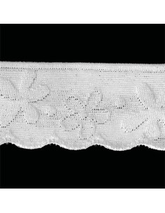 Lingerie elastica stile pizzo fiori stilizzati bianco 2