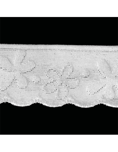Lingerie elastica stile pizzo fiori stilizzati bianco