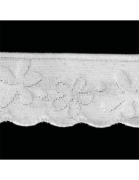 Lingerie elastica stile pizzo fiori stilizzati bianco
