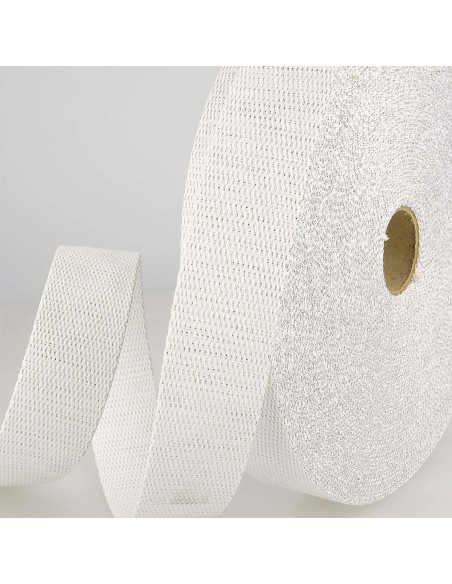 Tracolla in lurex - Bianco e argento