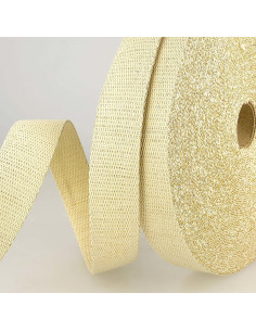 Tracolla in lurex - Ecru e oro