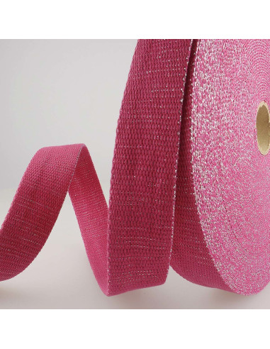 Tracolla in lurex - Fucsia e argento