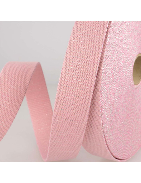 Tracolla in lurex - Rosa e argento