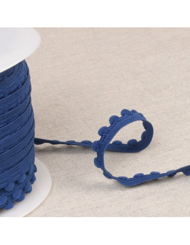 Elastico con pompon - Blu marino
