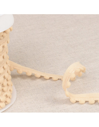 Elastico con pompon - Beige
