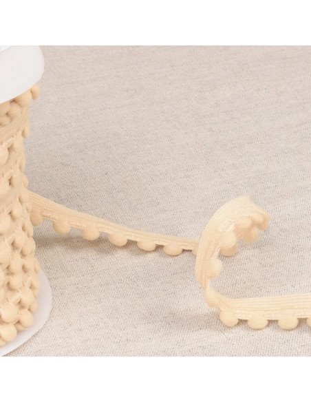 Elastico con pompon - Beige