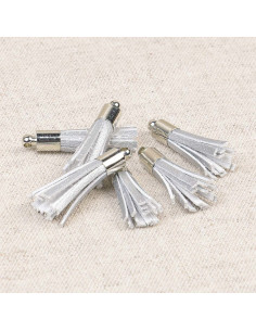 Set di 6 mini pompon - Argento