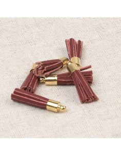 Set di 6 mini pompon - Bordeaux
