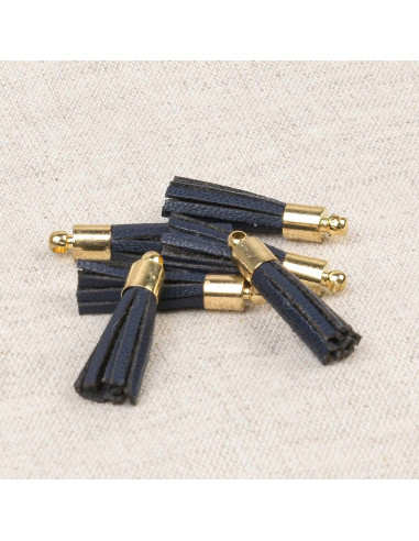 Set di 6 mini pompon - Blu marino