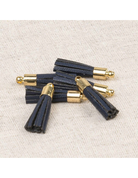 Set di 6 mini pompon - Blu marino