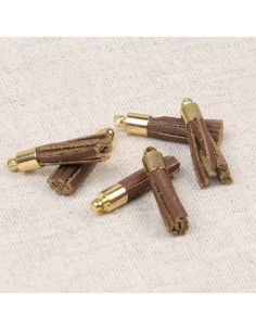 Set di 6 mini pompon - Marrone