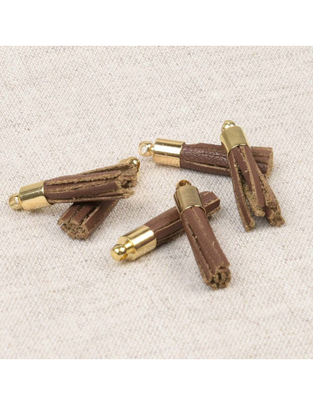 Set di 6 mini pompon - Marrone