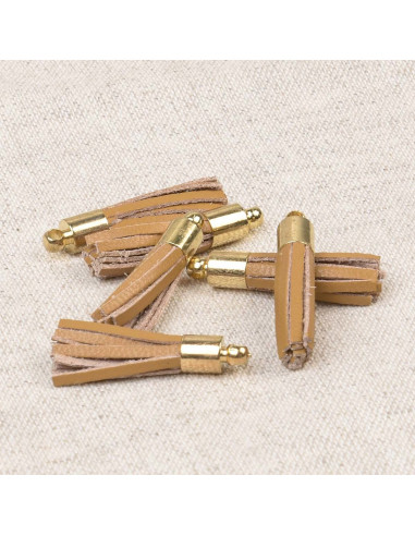 Set di 6 mini pompon - Camel