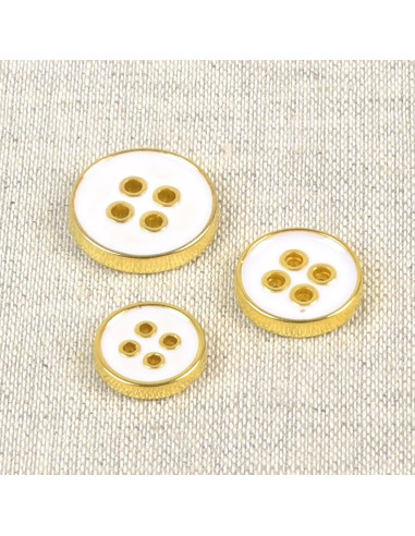 Pulsante laccato 4 fori - Bianco