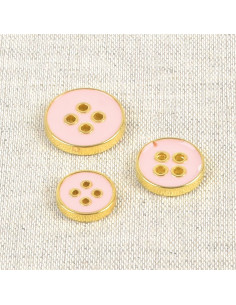 Bottone laccato a 4 fori - Rosa