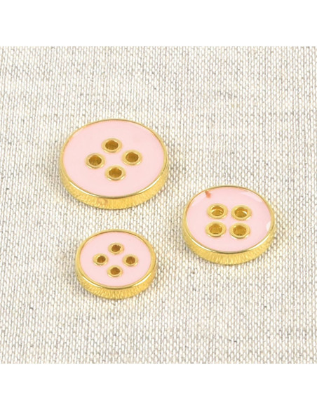 Bottone laccato a 4 fori - Rosa
