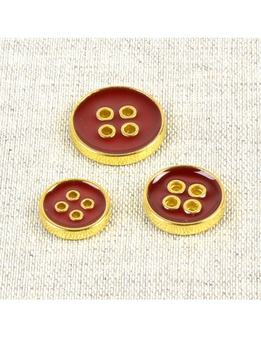 Pulsante laccato a 4 fori - Rosso