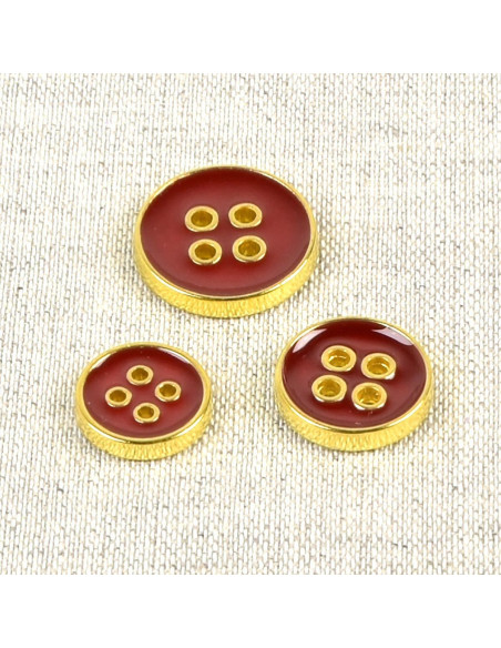 Pulsante laccato a 4 fori - Rosso