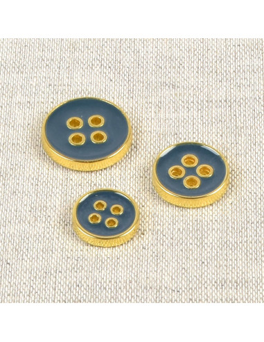 Pulsante laccato 4 fori - Petrolio