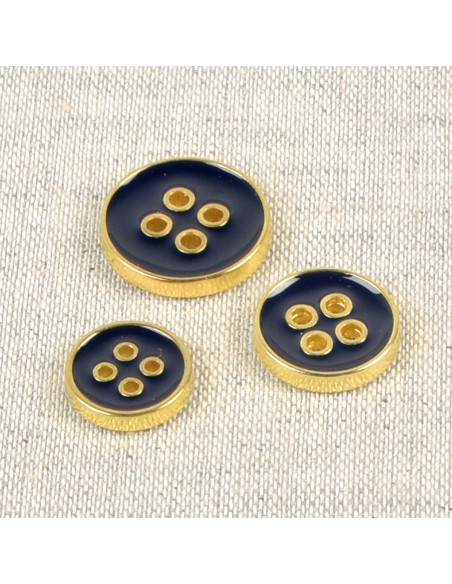 Pulsante laccato a 4 fori - Blu marino