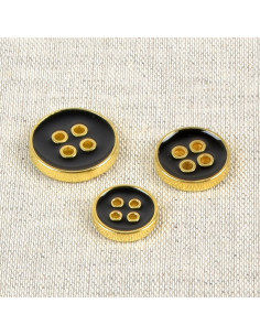 Pulsante laccato 4 fori - Nero