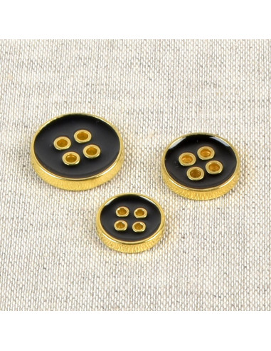 Pulsante laccato 4 fori - Nero