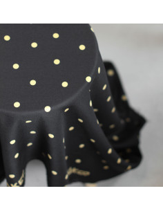Tessuto crêpe di viscosa Jolly Dots - Nero