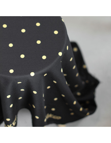 Tessuto crêpe di viscosa Jolly Dots - Nero