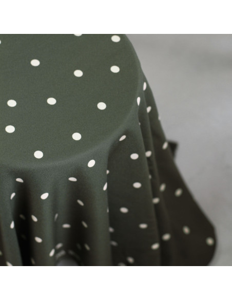 Tessuto crêpe di viscosa Jolly Dots - Kaki