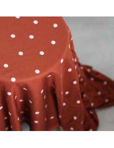Tessuto crêpe di viscosa Jolly Dots - Terracotta