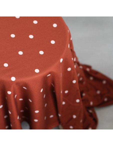 Tessuto crêpe di viscosa Jolly Dots - Terracotta