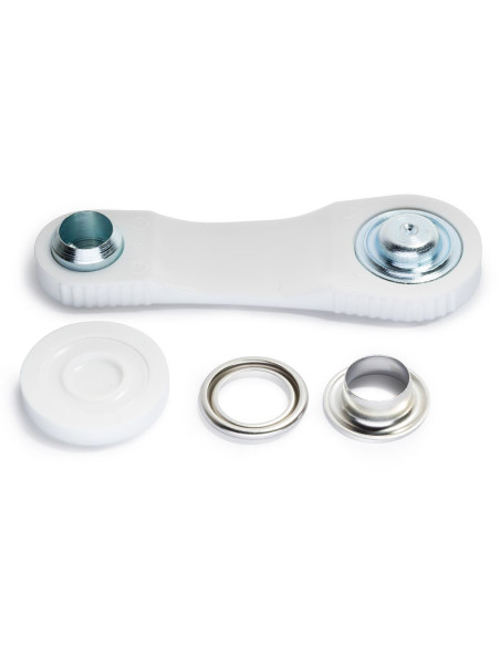Scatola 10 occhielli 14 mm con strumento di applicazione - Argento