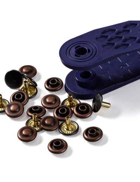 Scatola di 24 rivetti da 9 mm con attrezzo - Bronzo e Rame