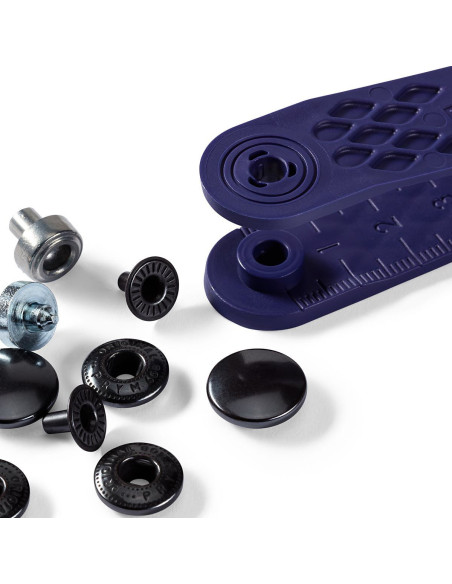 Scatola di 10 bottoni a pressione anorak Bruni con attrezzo 15 mm