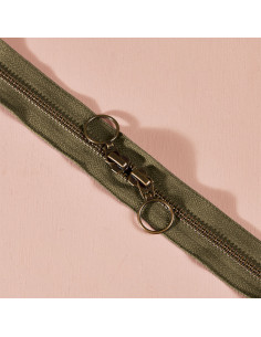 Chiusura a doppio cursore in ottone Ivy Green 60 cm - Atelier Brunette