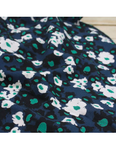 Tessuto twill di viscosa Carlota blu atlantico - Églantine & Zoé