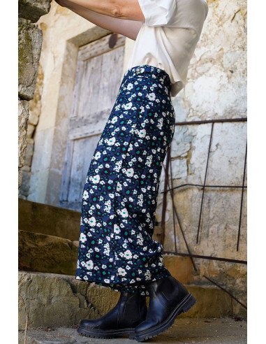 Tessuto twill di viscosa Carlota blu atlantico - Églantine & Zoé