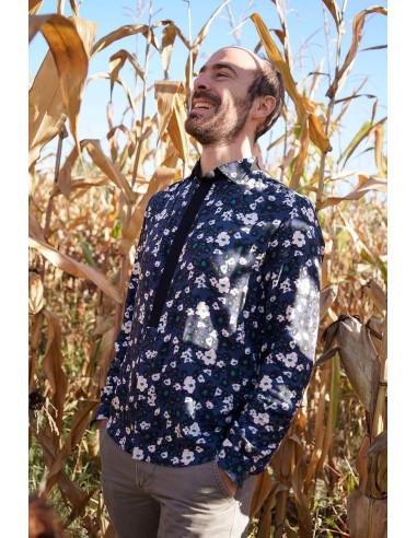 Tessuto twill di viscosa Carlota blu atlantico - Églantine & Zoé