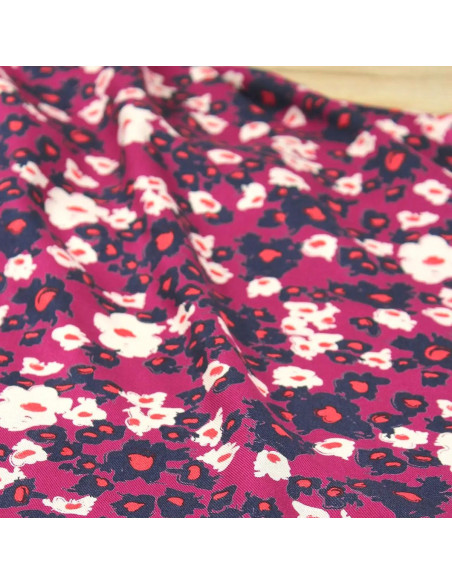 Tessuto twill di viscosa Carlota rosa magenta - Églantine & Zoé