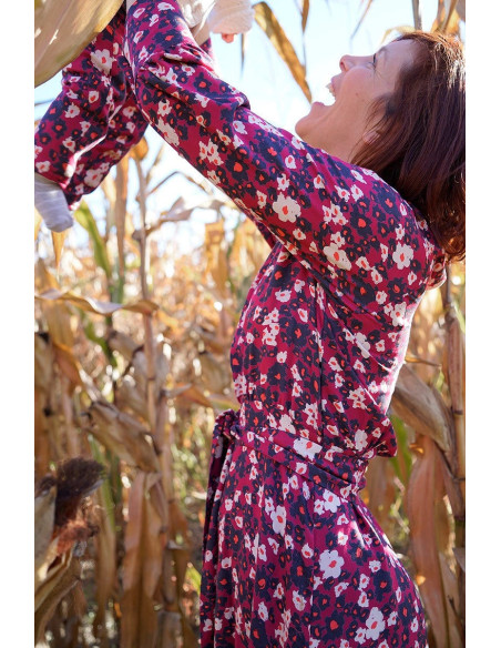 Tessuto twill di viscosa Carlota rosa magenta - Églantine & Zoé