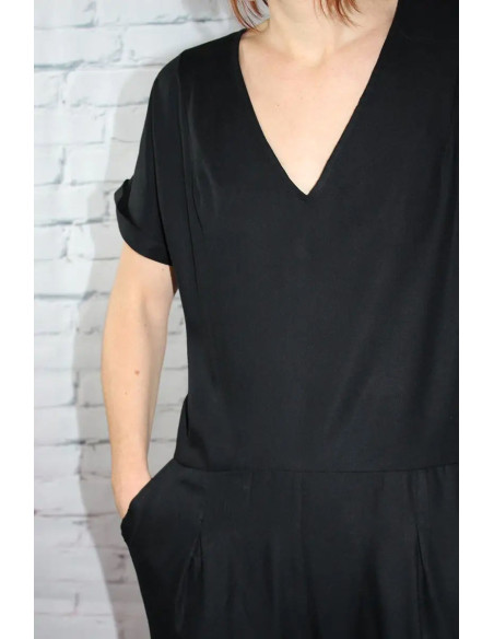 Tessuto twill di viscosa nero liquirizia - Églantine & Zoé