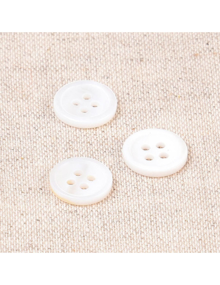 Pulsante conchiglia 4 fori 11 mm - Bianco