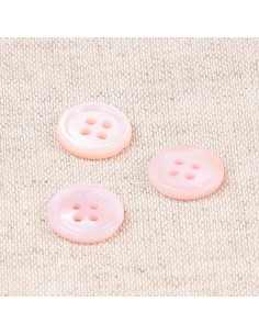Bottone a conchiglia 4 fori 11 mm - Rosa