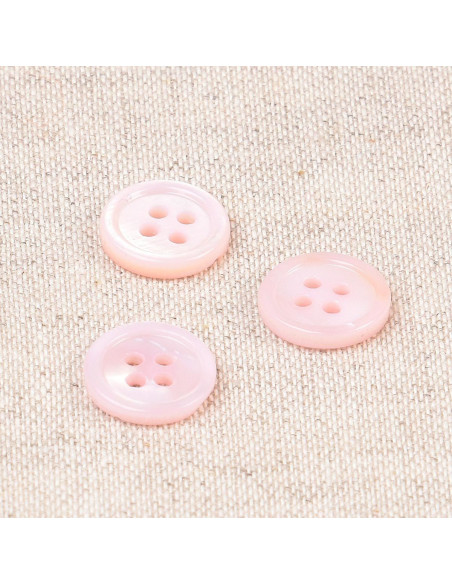 Bottone a conchiglia 4 fori 11 mm - Rosa