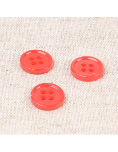 Pulsante a conchiglia 4 fori 11 mm - Rosso