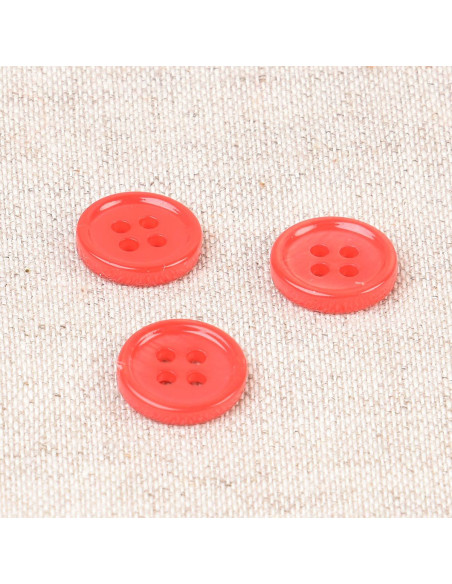 Pulsante a conchiglia 4 fori 11 mm - Rosso