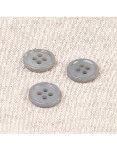 Bottone conchiglia 4 fori 11 mm - Grigio cenere