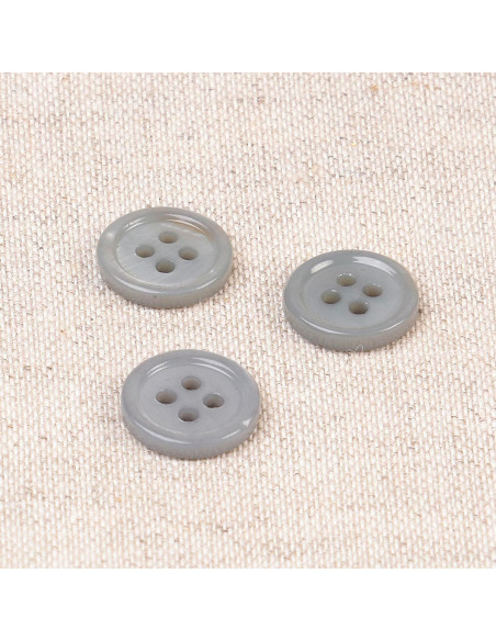 Bottone conchiglia 4 fori 11 mm - Grigio cenere