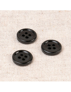 Pulsante a conchiglia 4 fori 11 mm - Nero