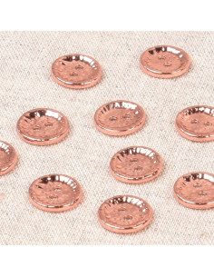 Bottone in metallo fantasia 11 mm - Oro rosa